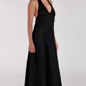 J. Crew Black Halter maxi Dress